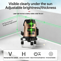 Niveau laser rotatif industriel de haute qualité à 2 lignes, lumière verte, auto-nivelant, pour la construction, machine de nivellement à 360°, précision de 1 mm
