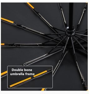 Paraguas Clásico de Fibra de Vidrio de 23 Pulgadas, Totalmente Automático, Plegable en 3 Secciones, Resistente al Viento, con 12 Varillas, para Sol y Lluvia, Regalos Empresariales Personalizados, Venta al Por Mayor - Product Image 4