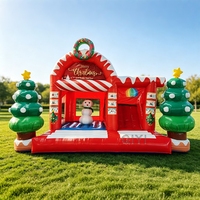Castillo Inflable, Castillo Inflable Temático de Navidad para Exteriores, Castillo Inflable para Niños, Castillo Inflable para Saltar para Niños