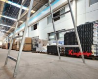 Échelles pliantes industrielles portables en alliage d'aluminium T6061 de 4,2 m, pieds réglables, plateforme à double planche de 450 mm de large, robuste