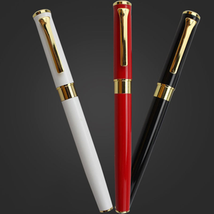 Stylos à bille rouge personnalisés à encre noire, stylos uniformes en acier inoxydable pour cadeaux pour hommes d'affaires, agent de bord de la Police - Product Image 2