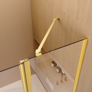 DB 43 pulgadas W X 58 pulgadas. Puertas de ducha plegables sin marco H 1/4 \ "(6mm) de espesor SGCC pivote de baño de vidrio templado para bañera - Product Image 3