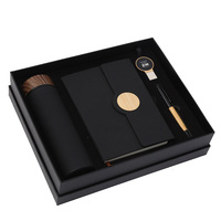 Coffret Cadeau de Luxe avec Stylo en Bois et Métal, Carnet Magnétique, Clé USB, Couverture en Bois, Bouteille Isotherme pour Client Affilié
