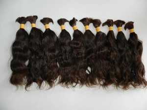 Extensions de cheveux brésiliens non-Remy, vierges, en vrac, à double trame, pré-collées, pointes pleines, ondulations profondes, noir naturel, non traitées chimiquement - Product Image 3