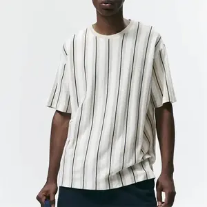Stripe Short Sleeve Unisex Tshirt Color Block Acid Washed Men Clothes 3D Print Blank Men's Tshirts High Quality Tshirt Cotton
