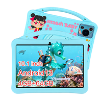 Kidiby Tablet anak-anak 10.1 inci dengan Sim Android 13 Octa Core baterai 4000MAH IPS 1280x800 4GB MTK prosesor Black Friday hadiah
