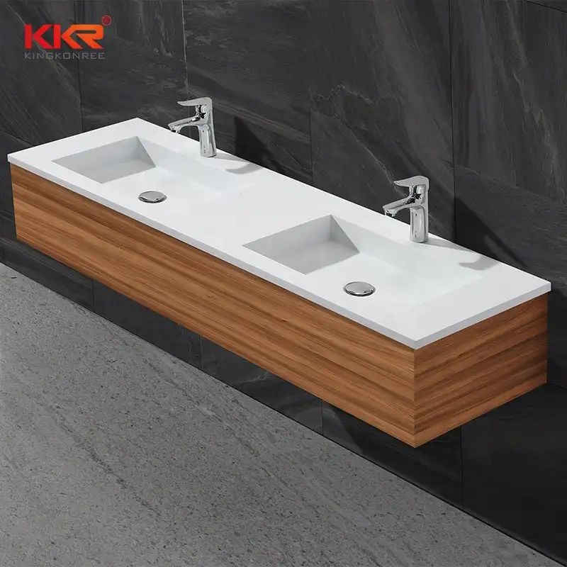 72 inç katı yüzey çift lavabo banyo vanity