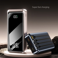 Batterie externe 20000 mAh haute capacité à charge rapide 22,5 W avec 2 câbles, nouvelle surface miroir en plastique, par le fabricant