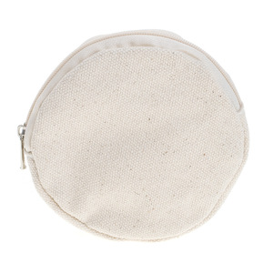 Canvas Key Pouch Round 5 Inch Coin Wallet Case With Zipper For Everyday Use - Product Image 4
