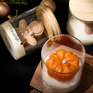 Gingerbread Man Cup Scented <b>Candle</b> Creative Fragrance Ornament Pumpkin Shaped Aroma <b>Candle</b> Holiday <b>Gift</b> - Product Image 3
