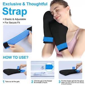 Soulagement de la douleur articulaire du poignet personnalisé Gants de thérapie de réadaptation en compresse chaude et froide réutilisables pour l'arthrite - Product Image 6