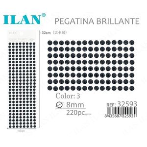 Ilan Adesivo Lucido 8mm Nero 220pz Cartoncino Grande - Product Image 1