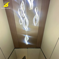 Lustre en cristal torsadé de luxe, luminaire suspendu multi-niveaux pour villa, salon à plafond haut
