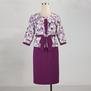Trajes de Vestir Modernos con Diseño de Lazo Morado para Mujer, Conjuntos de Ropa para Mujer Talla Grande, Traje de Iglesia para Dama - Product Image 1