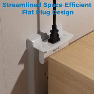 Adaptador de Enchufe Giratorio Polarizado de 2 Clavijas con 3 Tomas, Enchufe de Pared Giratorio de 180 Grados, Convertidor de 2 Clavijas a 2 Clavijas con Triple Salida - Product Image 5
