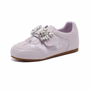 Chaussures de course pour femmes Rhinestone Forrest Gump, légères, à talon moyen (3-5 cm), couleur unie, tendance, en toile, semelle extérieure en caoutchouc, à enfiler - Product Image 4