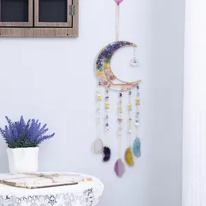 Cristal decoración cristales Suncatcher prisma Sun Catcher piedra semipreciosa Luna Suncatcher decoración regalo atrapasueños