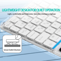 Yeni Üçlü BT Kablosuz Klavye Dokunmatik Yüzey RGB Arkadan Aydınlatmalı USB Type-C Şarj Edilebilir Çoklu Sistem Uyumlu Sessiz