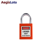 Cadenas de sécurité industriel en nylon PA66 avec anse en acier de 25 mm, étiquette personnalisée, multicolore - Anse en acier