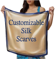 Foulard en Soie Carré Vintage Personnalisable, Impression Numérique Recto ou Recto Verso, Foulard de Mariage sur Mesure