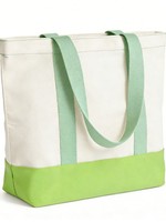 Tas Belanja Pantai Kanvas Katun Custom Logo Grosir, Reusable, Tanpa Tutup, Polos, Mini, Warna Mint untuk Permen
