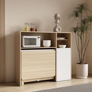 Ensemble de <span class=keywords><strong>table</strong></span> à manger pliante moderne en bois massif, 4 places, extensible, rétractable, mobile avec roulettes pour petit appartement, maison, cuisine - Product Image 3