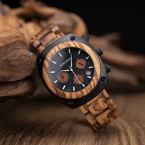 顶级品牌OEM手表木制手链计时男士手表手表接受定制