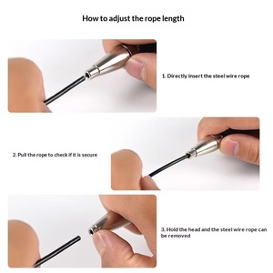 Cuerda de saltar autoblocante de alambre de acero para fitness, deportes, adultos, carreras y examen de admisión escolar, con mango de aleación de aluminio de doble rodamiento - Product Image 5