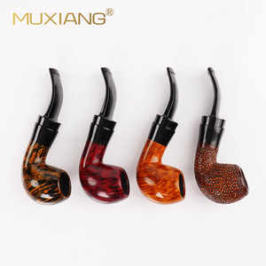 Muxiang Handmade Briarwood Smoking Pipe Bent Type With Acrylic Mouthpiece Custom Made For Tobacco Enthusiasts - Product Image 4