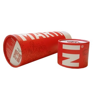 Tubes en papier personnalisés cylindre de couleur rouge enduit papier snack boîtes de papier tubes d'emballage de tapis de grande capacité - Product Image 1