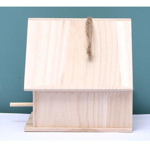 Breeding <b>Box</b> Paulownia Xuanfeng American Style Hanging Solid Wood Birdcage Bird Tree Bird Nest Outdoor <b>Small</b> House - Product Image 5