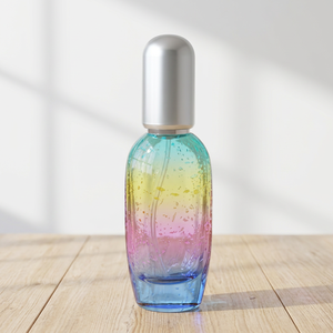 Fábrica de Decoración Personalizada Directamente de China, Botella de Vidrio para Loción de 30 ml con Degradado Arcoíris, Barata, con Bomba de Emulsión y Cabezal de Pulverización de Aluminio - Product Image 1