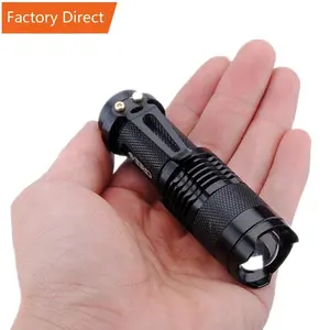 Mini linterna LED táctica Q5 con clip para acampar, linterna con zoom impermeable de alta potencia personalizada sk68 14500/AA