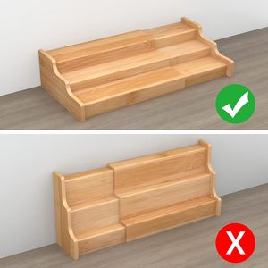 Organizzatore per Spezie in Bambù Personalizzabile, Scaffale Espandibile a 3 Ripiani per Condimenti, per Piano Cucina, Armadietto, Sala da Pranzo - Product Image 5
