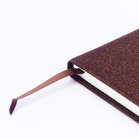 Carnet de notes A5 compact écologique personnalisé au design moderne avec bande élastique de couverture de marc de café marron pour une utilisation quotidienne par les adultes et les adolescents