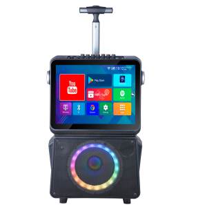 Système de cinéma maison portable 14,1 pouces HD avec haut-parleur 8 pouces, sortie 40W, éclairage LED RGB, contrôle sans fil par application, double microphone - Product Image 2