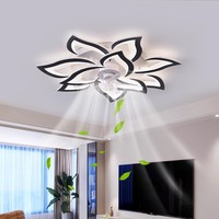 Lustre de plafond moderne de luxe à LED avec télécommande, ventilateur 5 vitesses et éclairage pour salon, salle à manger, cuisine, chambre à coucher