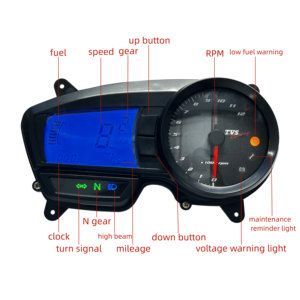 Bảng đồng hồ kỹ thuật số chất lượng cao cho xe máy phù hợp với TVS Apache RTR 160 RTR 180 ABS 180RTR RTR180 phụ tùng - Product Image 2