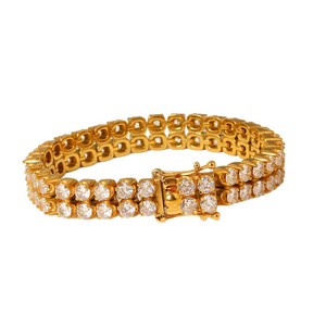 <span class=keywords><strong>Pulsera</strong></span> <span class=keywords><strong>de</strong></span> Joyería <span class=keywords><strong>de</strong></span> Lujo, <span class=keywords><strong>Pulsera</strong></span> <span class=keywords><strong>de</strong></span> Tenis <span class=keywords><strong>de</strong></span> Doble Hilera con Circonitas, Chapada en <span class=keywords><strong>Oro</strong></span> <span class=keywords><strong>de</strong></span> <span class=keywords><strong>18</strong></span> Quilates, Joyería <span class=keywords><strong>de</strong></span> Acero Inoxidable <span class=keywords><strong>de</strong></span> Alta Calidad - Product Image 6