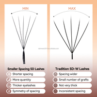Extensions de cils DAMMAN V Shape 5D 0.07 D Mix 8-15mm pour usage professionnel en salon, faux cils en plateau, cils Clover, marque privée
