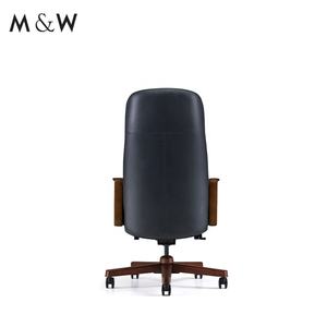 M & W Confortável Fábrica Couro Design Comercial Mid <span class=keywords><strong>Black</strong></span> Leather <span class=keywords><strong>Office</strong></span> Cadeira Executiva - Product Image 4