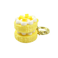 Porte-clés Fidget Clicker en forme de gâteau aux fruits imprimé en 3D, Gâteau à la fraise, Jouet anti-stress à bouton-poussoir, Pendentif, Vente en gros, Personnalisé