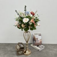 Boules de fleurs rouges personnalisables de haute qualité, centre de table pour mariage, décoration de table, boule de fleurs artificielles en soie