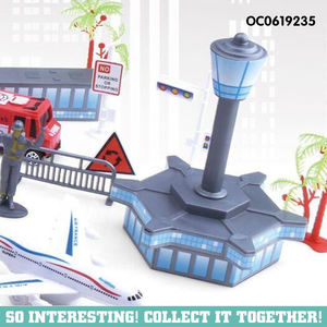 طائرة بلاستيكية صغيرة كرتونية تعمل بالسحب للخلف، لعبة سيارة، مجموعة لعب المطار - Product Image 5