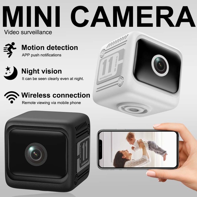 CCTV Home Security System 1080P WiFi IP Camera 130° Wide Angle Mini Smart Surveillance Camera