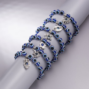 Bracelet créatif en forme de papillon pour femmes, bijou pendentif, œil bleu, géométrique, turc, mauvais œil bleu, à perles, nouvelle collection