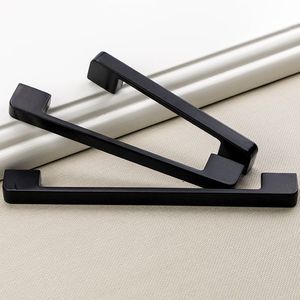 Yb Aluminum Alloy Cabinet Handle Bar Black Minimalist <b>Wardrobe</b> Drawer Hardware 96 128 Hole Spacing - Product Image 4