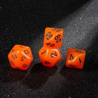 Jeu de dés polyédriques orange radieux et solides, 7 pièces, pour jeux de rôle de table dynamiques, en acrylique durable, pour la plateforme de jeu