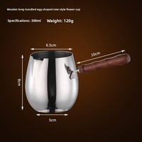 Yolecen en acier inoxydable de Style italien fantaisie manche en palissandre tasse à mousser le lait nouveau matériau d'ustensile de tasse d'art Latte en forme de cylindre