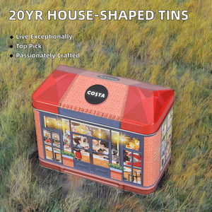 Cajas de lata de música de metal con forma de <span class=keywords><strong>Casa</strong></span> de fábrica de 20 años latas de chocolate de hierro rectangulares con diseño especial para embalaje - Product Image 3